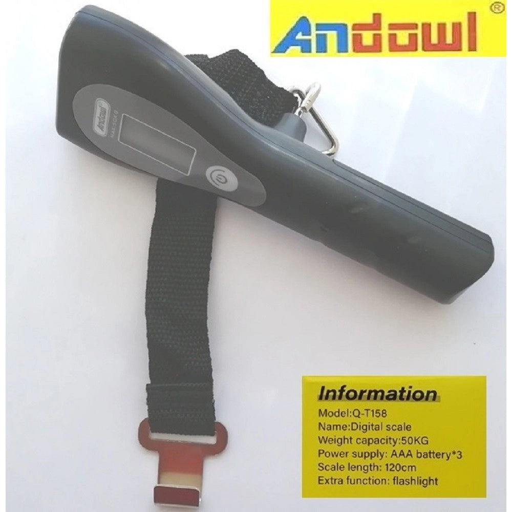 Trade Shop - Bilancia Digitale Portatile Per Bagagli Fino A 50kg Metro Torcia Display Q-t158 -