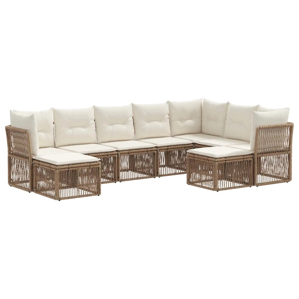 Set Divano da Giardino 9 pcs Beige polyrattan 3434442