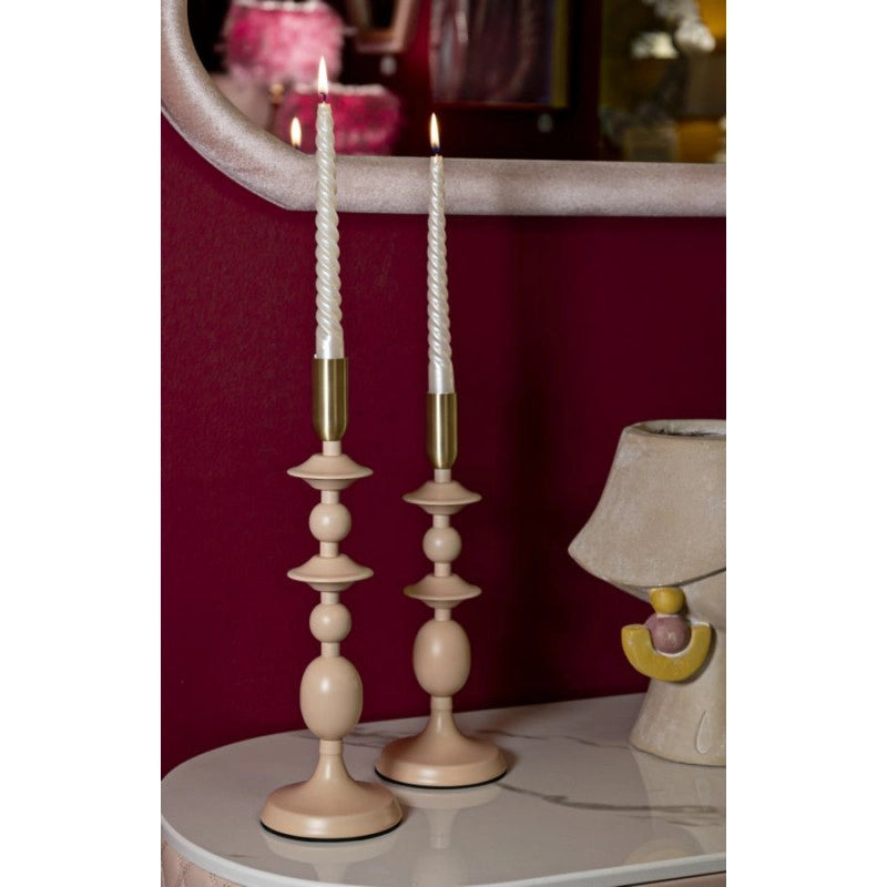 Porta Cand Gemini Rosa Set 2 Pz cm ø 10x29-10x33