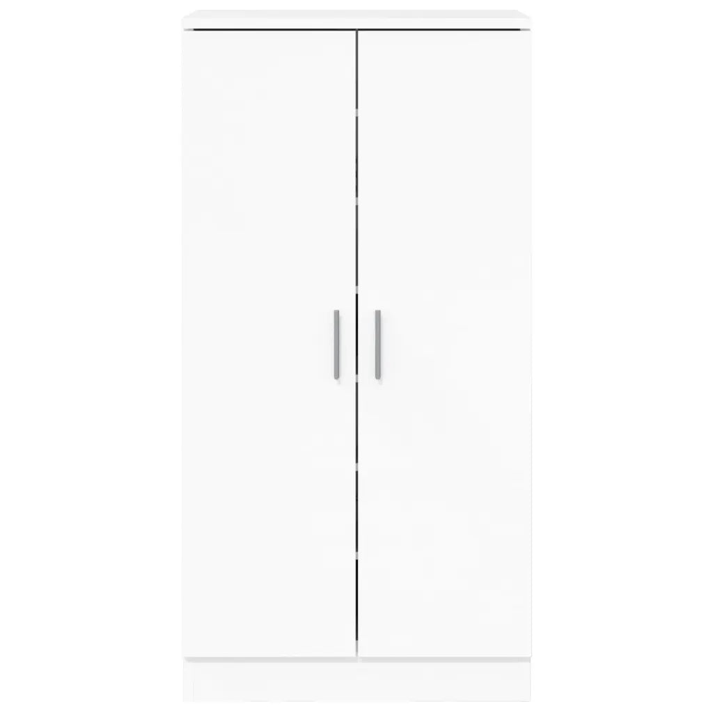 Scarpiera Bianco Lucido 55x35x108 cm in Legno Multistrato 342667