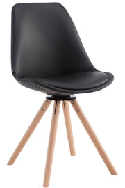 Sedia Calais in similpelle girevole natura,nero