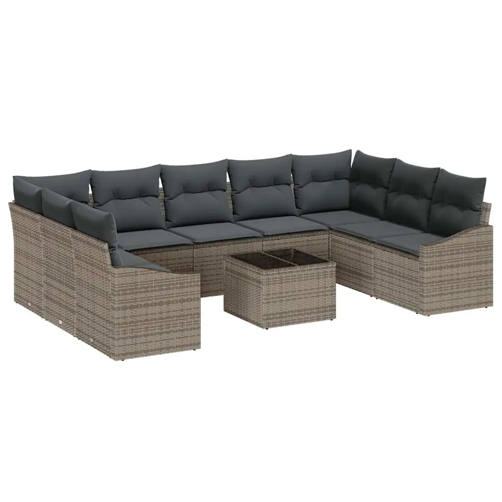 Set Divano da Giardino Grigio chiaro polyrattan 3355558