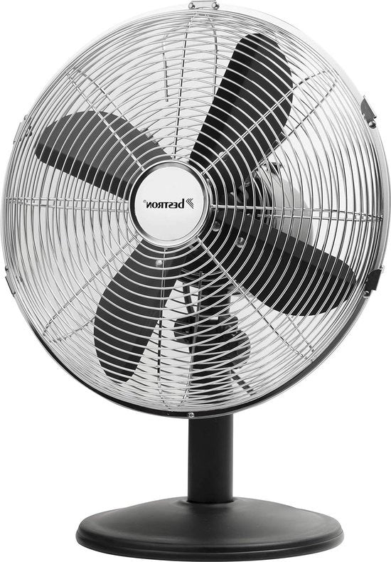 Ventilatore da tavolo Ø 35 cm con funzione oscillante a 75° e 3 velocità - nero - 35W - DFT35Z - inclusa regolazione di altezza