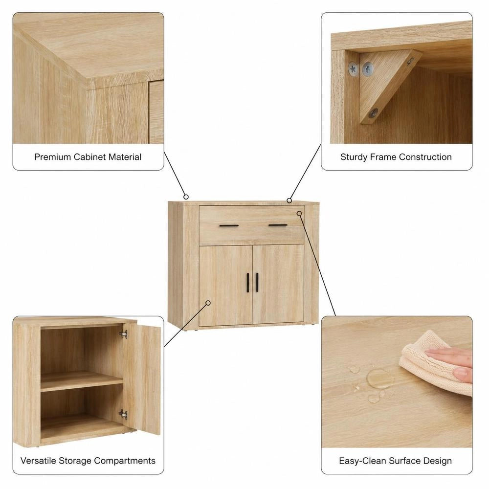 Sideboard Sonoma Oak 80x33x70 Cm Wood Material