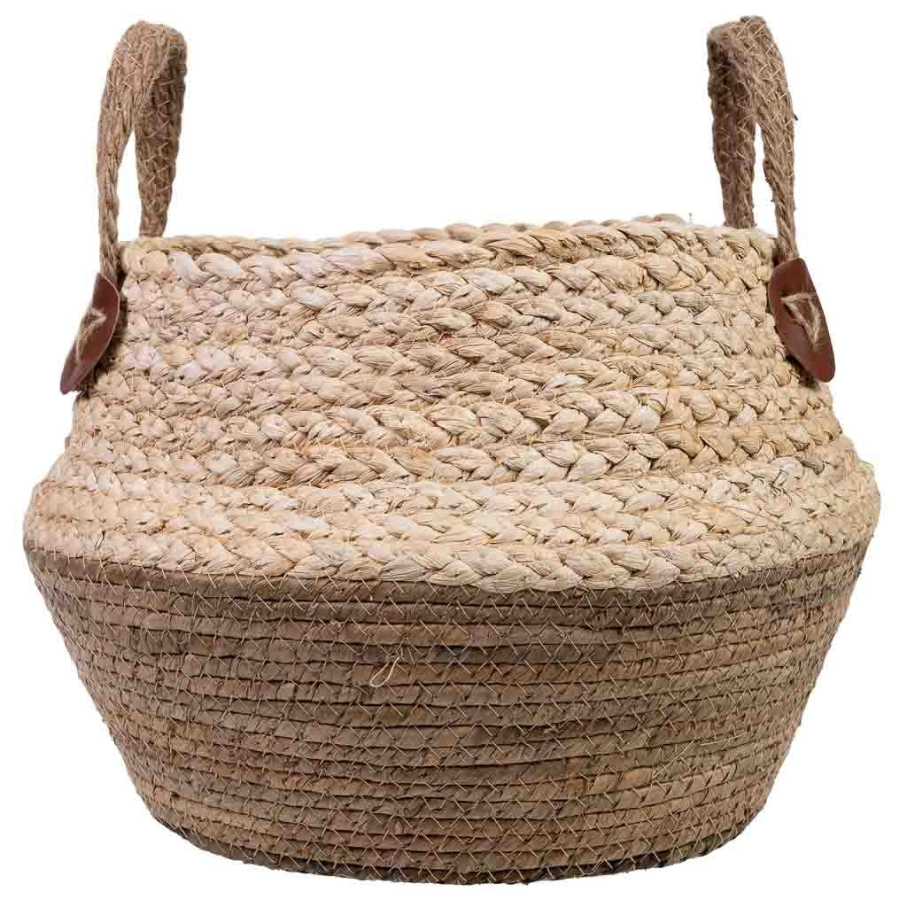 Cesto in fibra di foglie di banana e corda intrecciata di mais D34x33
