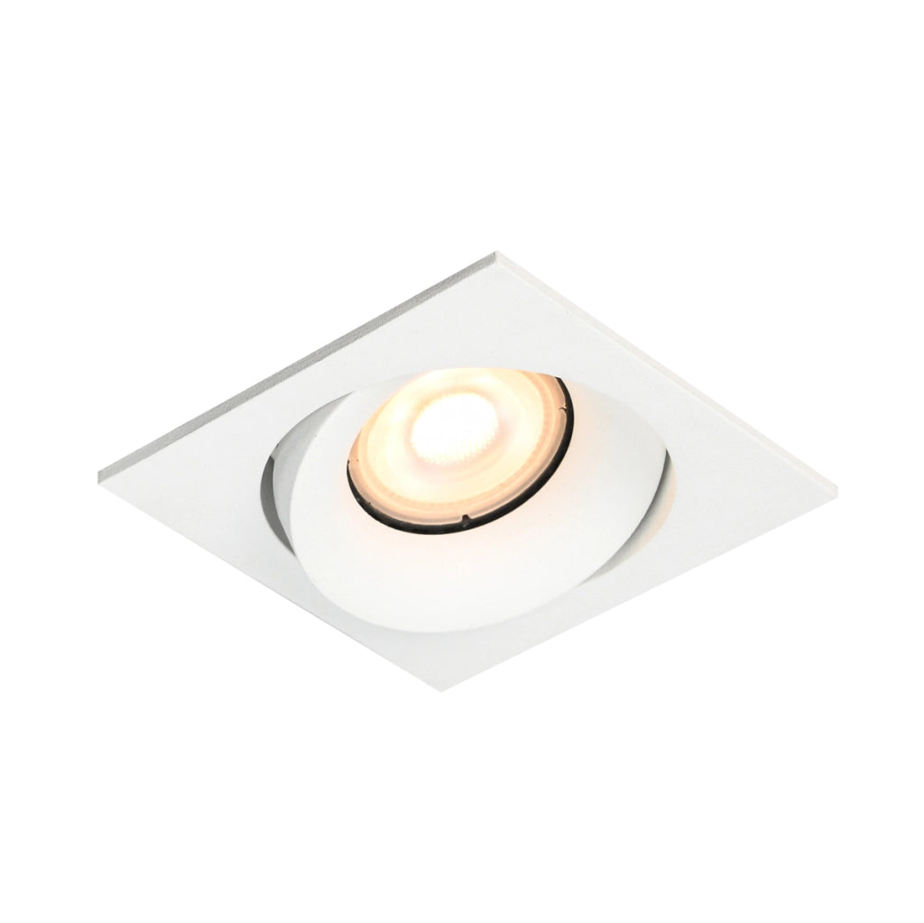 Faretto incasso quadrato bianco orientabile GU10 Italux Ponar