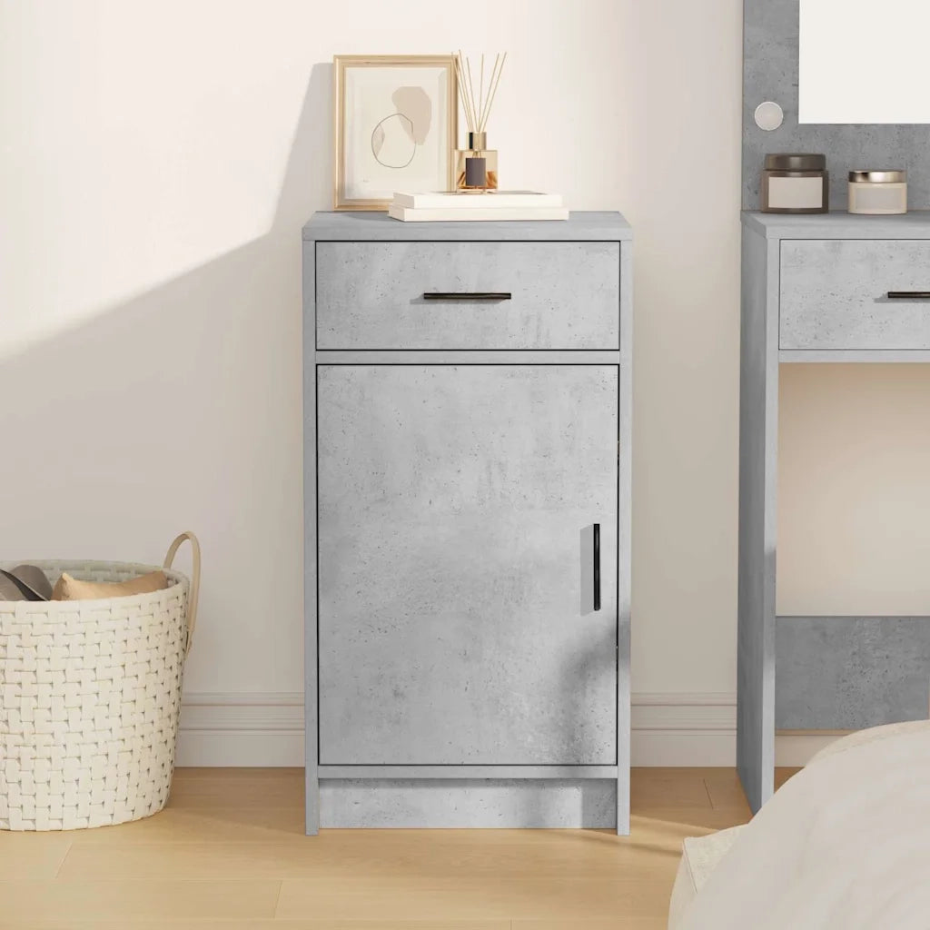 Credenza | Madia | Buffet da pranzo | Armadio da pranzo Grigio cemento 40 x 40.5 x 75 cm Legno multistrato