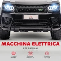 Macchina Elettrica per Bambini 3-6 Anni con Telecomando, Luci LED e Clacson, in PP e Metallo, 110x68x52 cm, Nero