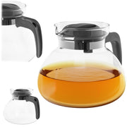 KADAX Brocca in vetro per tè e caffè da 1,7 l, resistente al calore, con coperchio, colore grigio.