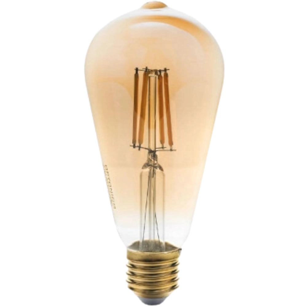Optonica lampadina candela led attacco e27 luce calda vetro dorato dimmerabile
