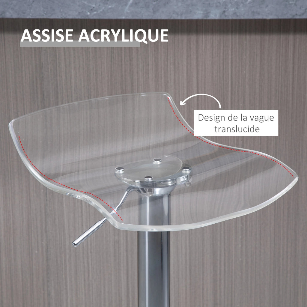 Sgabelli da bar design contemporaneo ¨C zephmum ¨C 2 pezzi, trasparente, altezza regolabile
