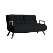 Calvin, Divano Letto 2 Posti Contenitore, 133x78 cm Nero