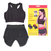 Trade Shop - Completino Yoga Sport Palestra Donna Top Canotta Reggiseno + Pantaloncino -