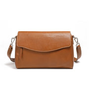 Borsa a tracolla da donna in vera pelle marrone