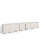 Mobile TV Soggiorno, 309x50x35 cm, Per TV fino a 80", Mobile Soggiorno, Beige