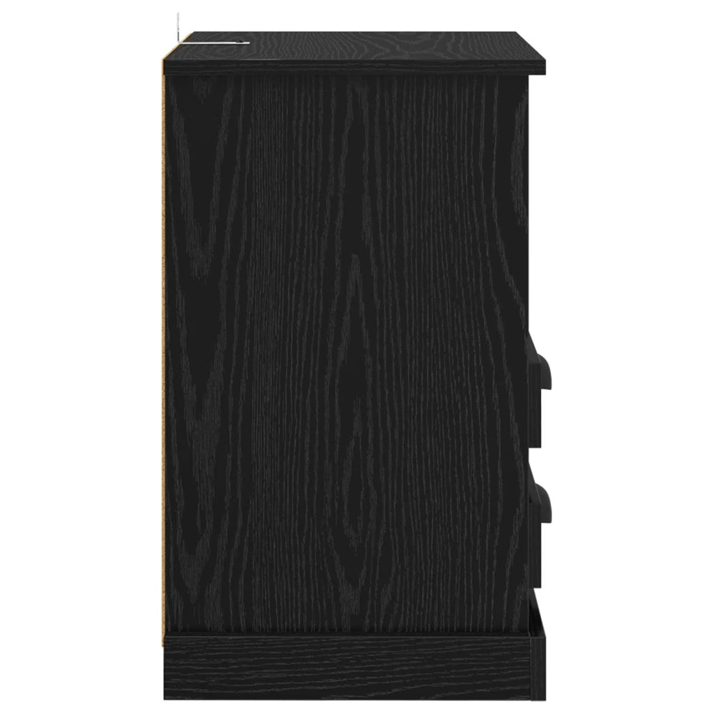 Set di 2 Comodini | Armadio da Notte | Mobiletto da notte con cassetto Rovere Nero 36 x 43 x 60 cm