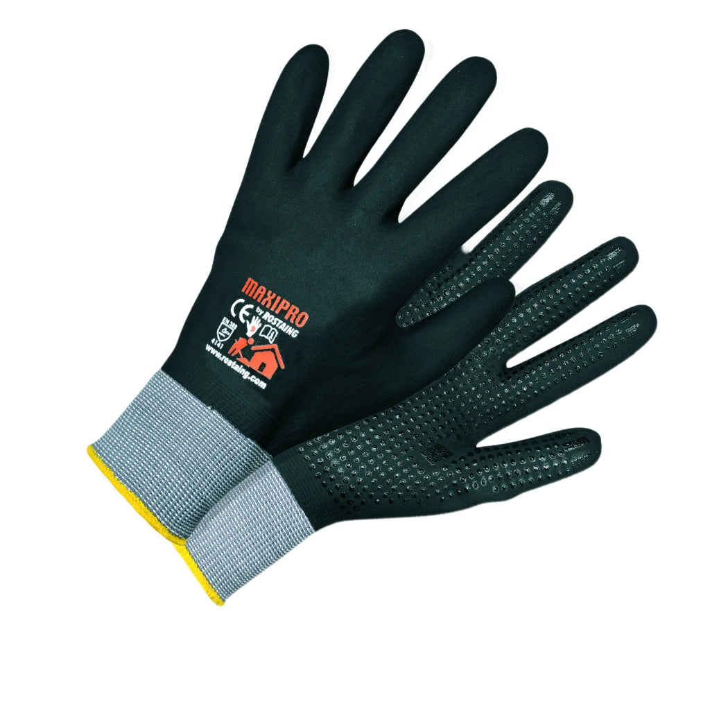 Guanti Poly. Riv.Nitrile  Tg.8  Maxipro