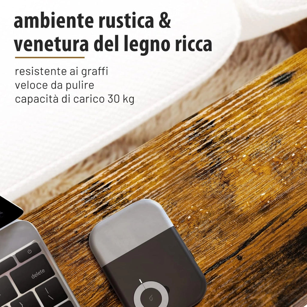Tavolino Laterale Retrò Industriale, Tavolino da Caffè per Salone Camera da Letto e Ufficio, 45 x 18 x 54,5 cm