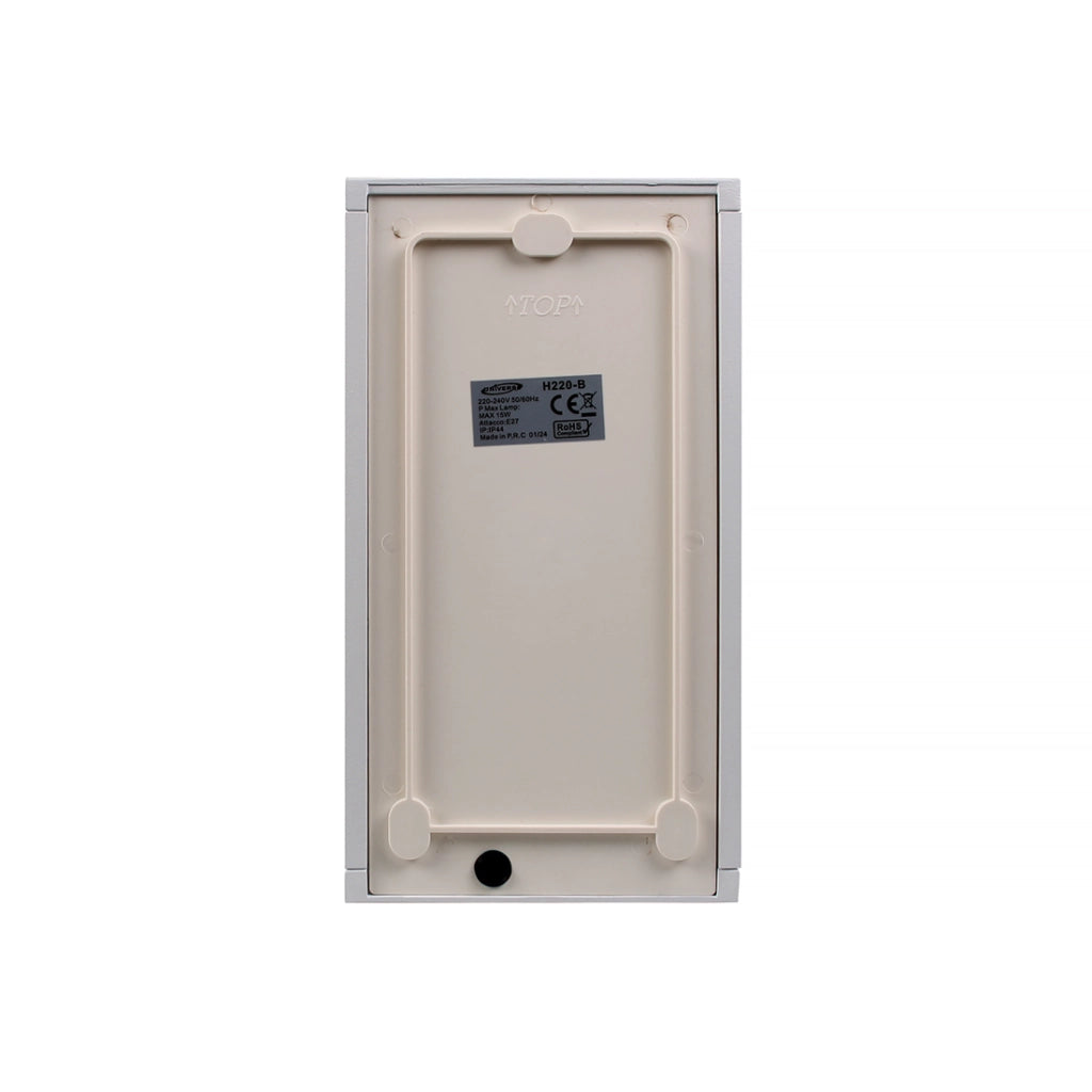 LAMPADA DA PARETE IP44 PER INTERNI ED ESTERNO IN ALLUMINIO BIANCO CON ATTACCO E27 - DESIGN ELEGANTE E MODERNO