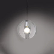 Sospensione Moderna Space Collection Polilux ® Trasparente E Metallo Cromo E27