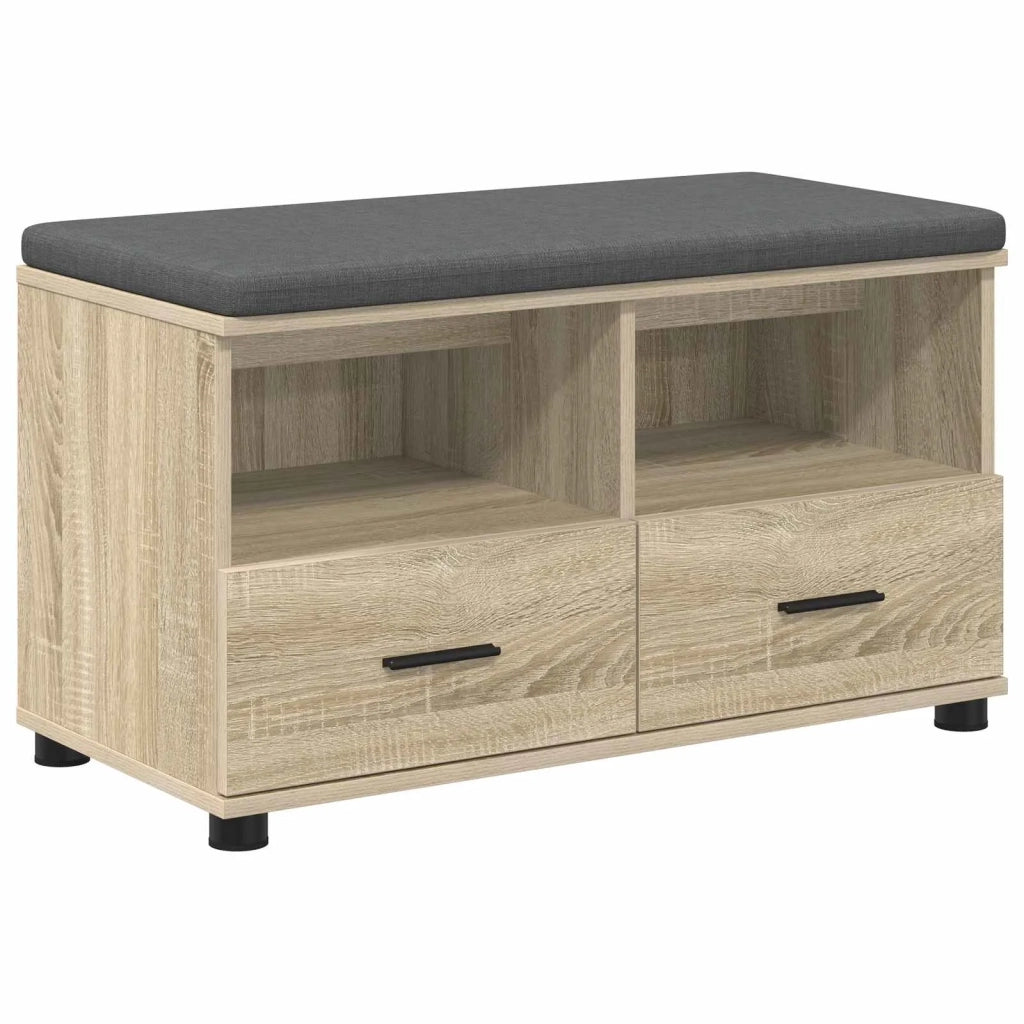 Panca per ingresso con cuscino-Sgabello-Panca da Corridoio Rovere Sonoma 80 x 38 x 46 cm 839849