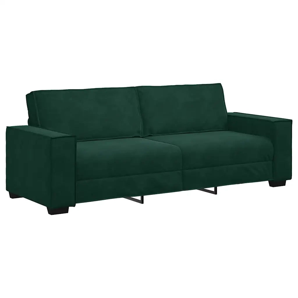 Divano a 3 Posti-Sofa 3 Posti Verde Scuro 180 cm in Velluto 874917