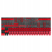 Pannello portautensili KADAX da parete per officina, 232x78 cm, 82 scomparti, 80 supporti, garage.
