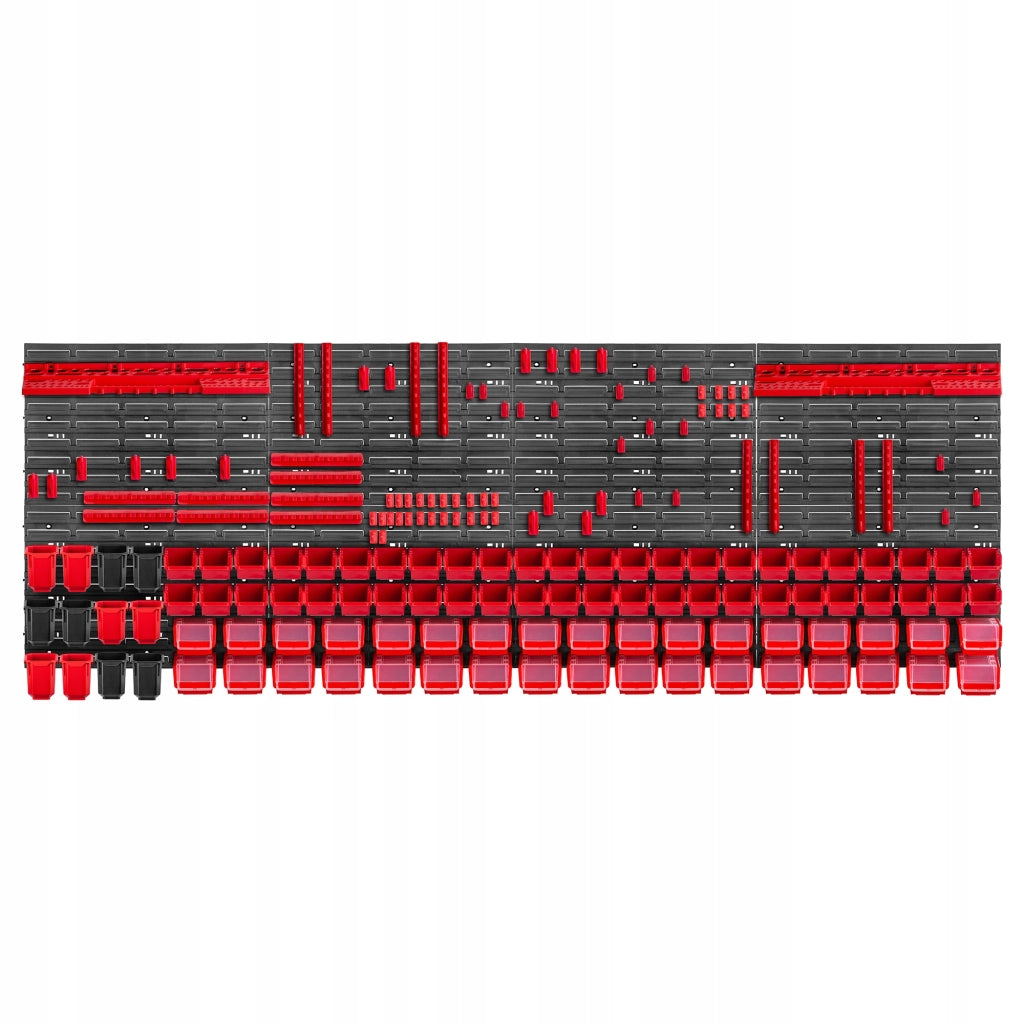 Pannello portautensili KADAX da parete per officina, 232x78 cm, 82 scomparti, 80 supporti, garage.