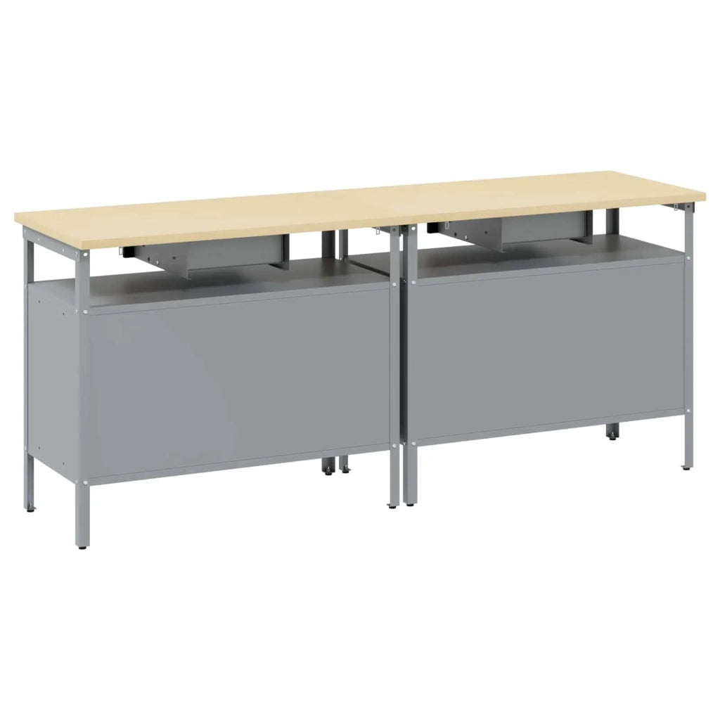 Set banco da lavoro 2 pcs Nero e Grigio 200 x 55 x 85 cm 3321388