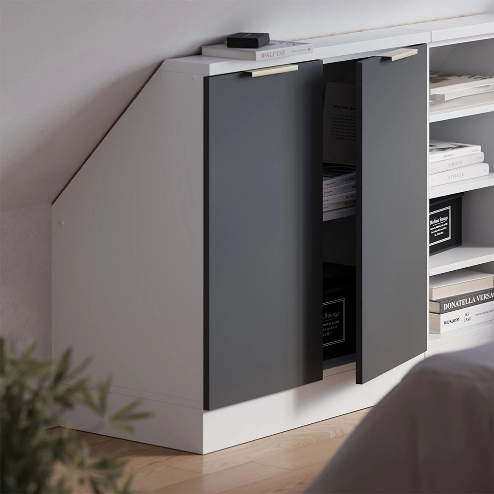 Mobile sottotetto Rion Antracite-oro/Bianco 80 x 83.8 cm con 2 porte Vicco