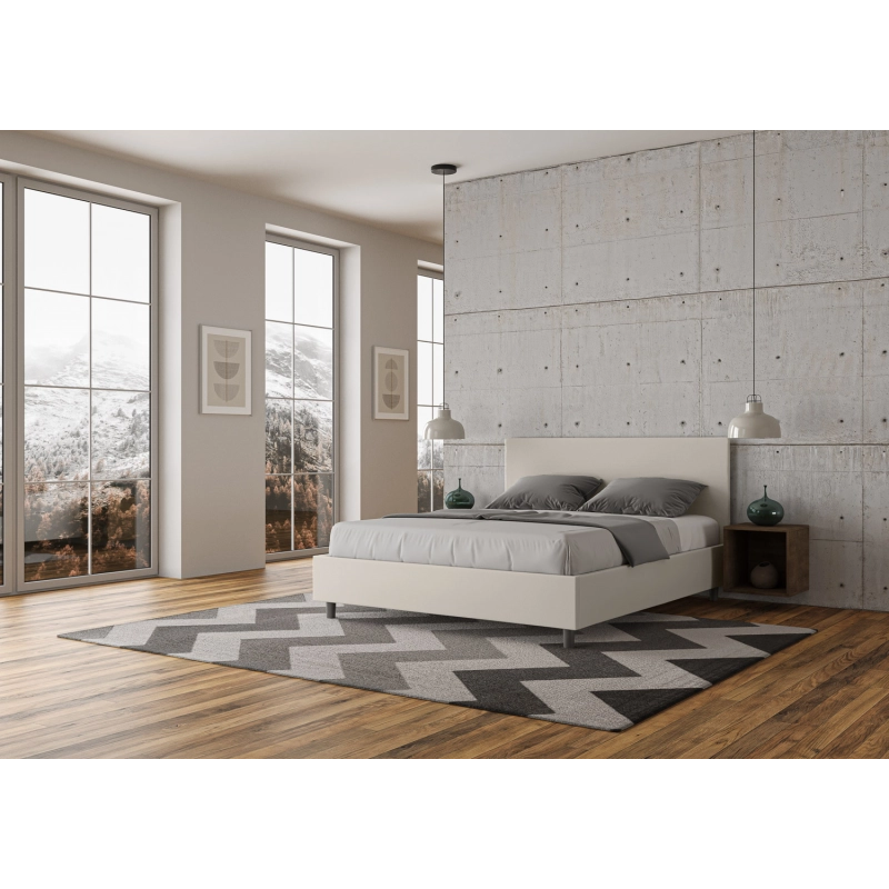 Letto imbottito Matrimoniale 160x190 cm Adele - Contenitore,Microfibra,Azzurro