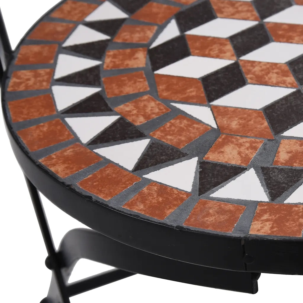 Sedie da BistrÃ² con Mosaico 2 pz Marroni in Ceramica