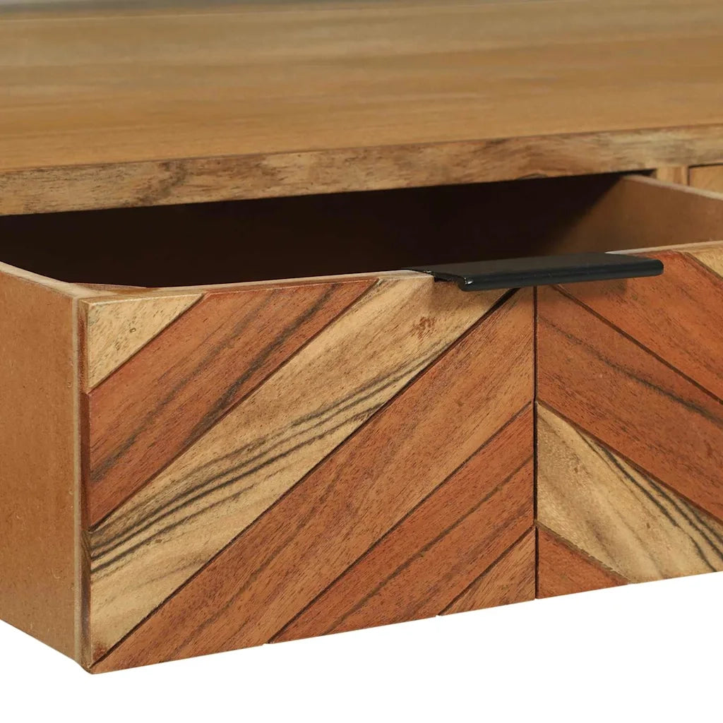 vidaXL Mobile TV Marrone 100 x 35 x 50 cm Legno massello di acacia