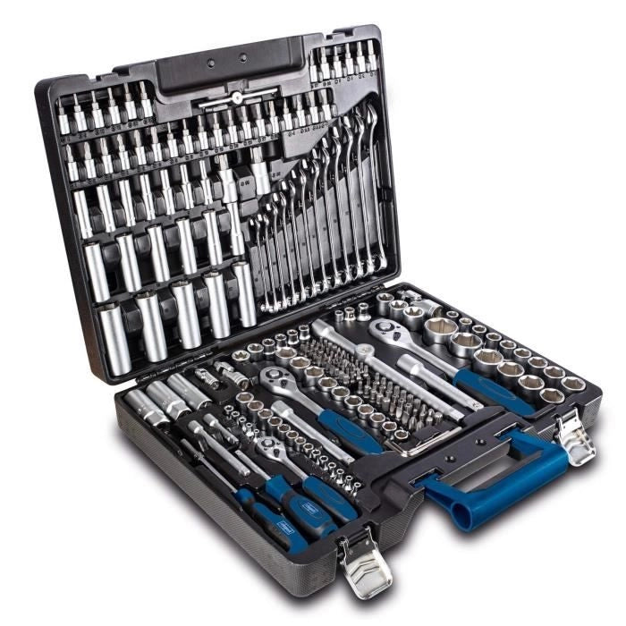 Kit utensili da 217 pezzi - SCHEPPACH - TB217 - Utensili in acciaio al cromo vanadio e acciaio per utensili