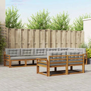 Set di divani da esterno 8 pcs Grigio Naturale e Chiaro
