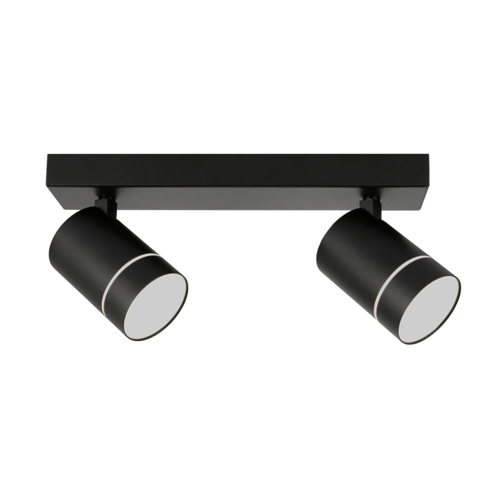Faretto soffitto 2 luci orientabile nero LED 10W Selma Italux