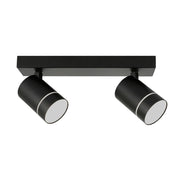Faretto soffitto 2 luci orientabile nero LED 10W Selma Italux