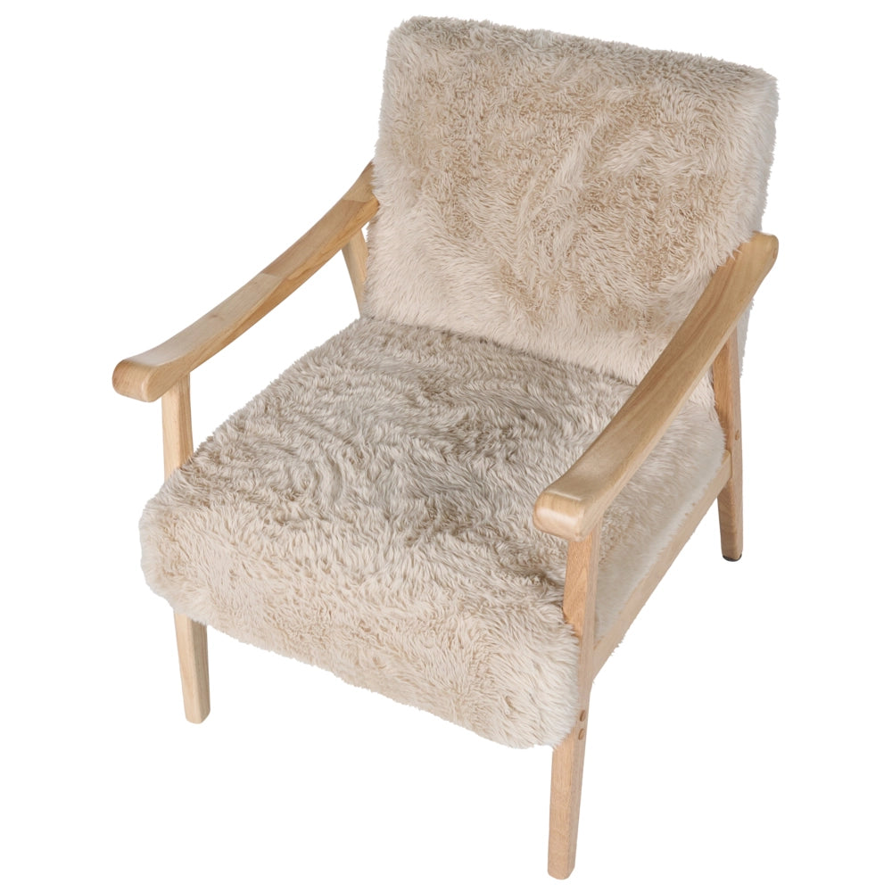 Poltrona Marrone Poliestere Ecopelle Rivestimenti Design Retrò Struttura in legno Braccioli Soggiorno