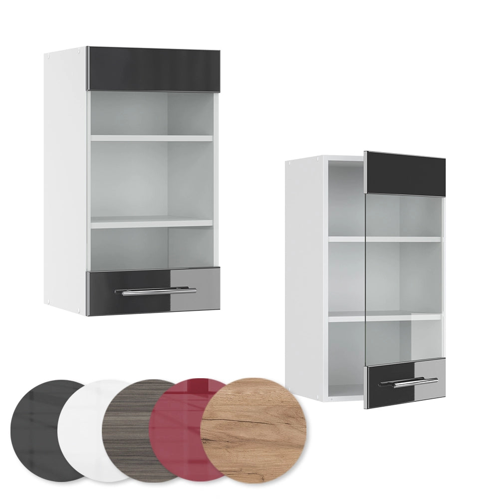 Vicco Mobile da cucina in vetro Antracite lucido 40 cm