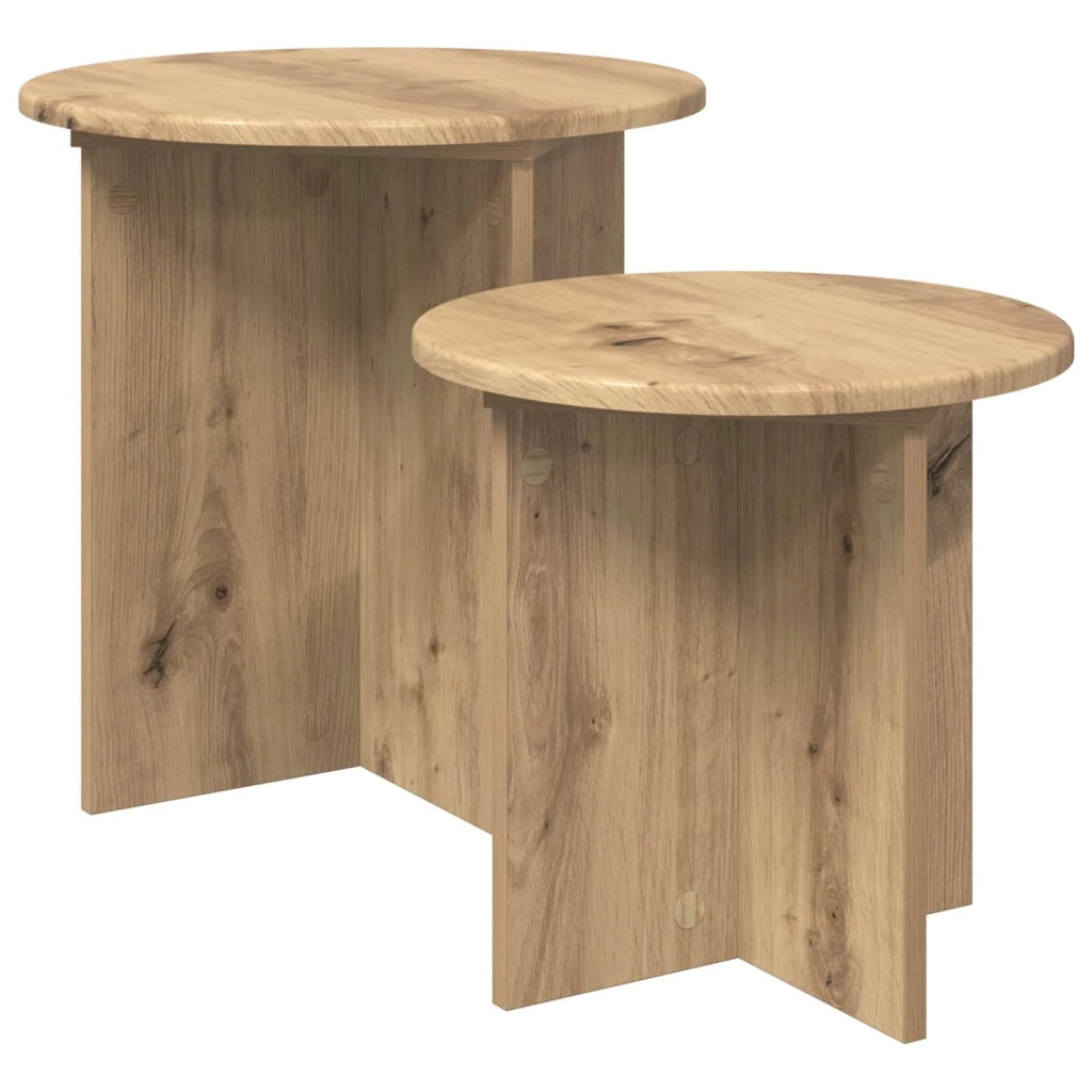 Set tavolini 2 pcs Rovere Artigianale Legno ingegnerizzato 8001018