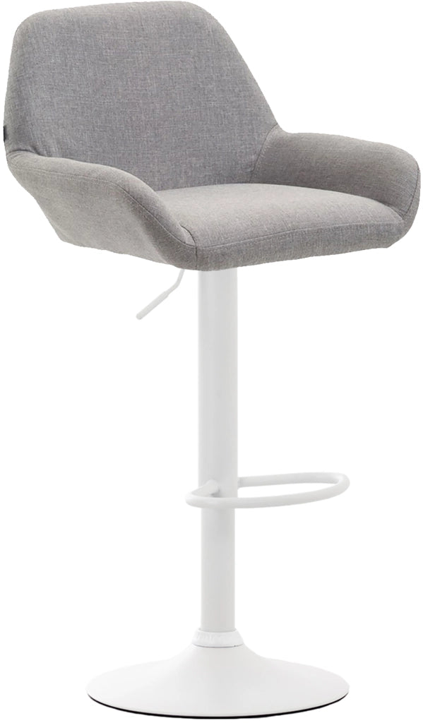 Sgabello Braga in tessuto grigio,bianco