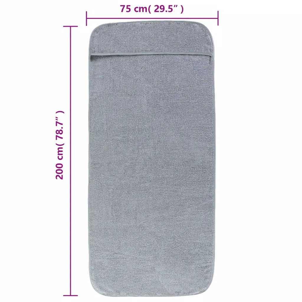 Asciugamani da Spiaggia 2 pz Grigi 75x200 cm in Tessuto 400 GSM CFW8773638