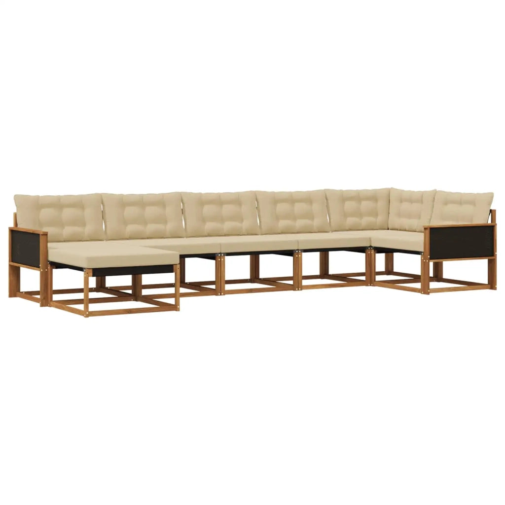 Set di divani da esterno 7 pz Naturale e Beige 3381561