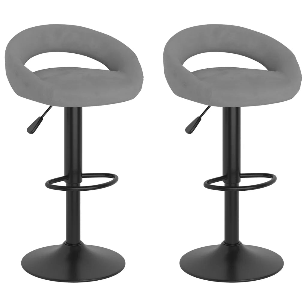 Sgabelli da Bar 2 pz Grigio Chiaro in Velluto 333269