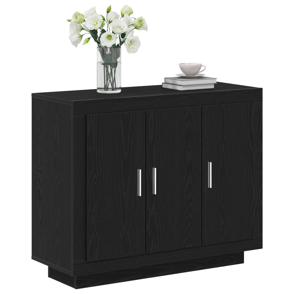 Mobile TV  Nero Rovere 92x35x75 cm in Legno Ingegnerizzato