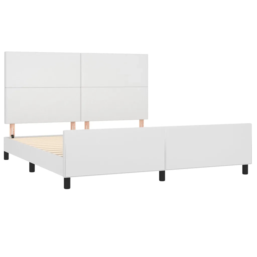Giroletto con Testiera Bianco 180x200 cm in Similpelle 3125464