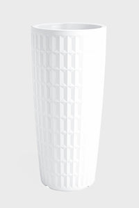 Cache-pot TYLE rotondo in resina altezza 85 cm arredo moderno giardino fioriera Colore: Bianco