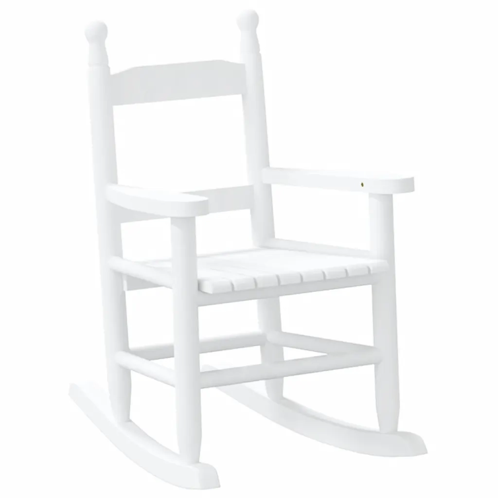 Sedie a Dondolo per Bambini 2 pz Bianche Legno Massello Pioppo CFW7049732