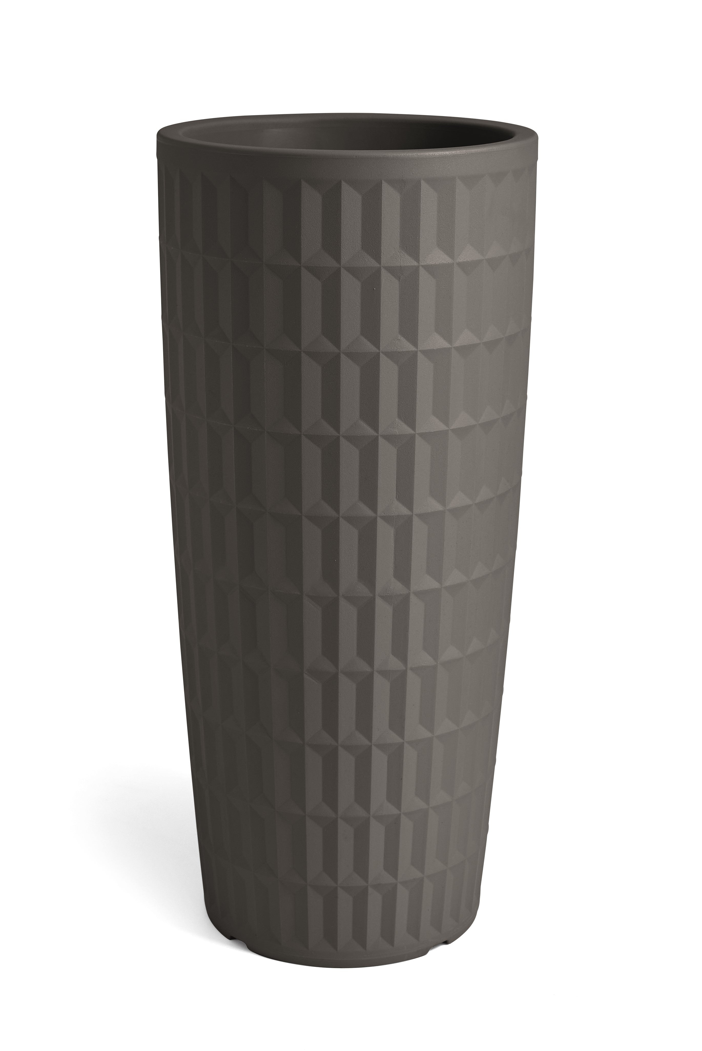 Cache-pot TYLE rotondo in resina altezza 85 cm arredo moderno giardino fioriera Colore: Antracite