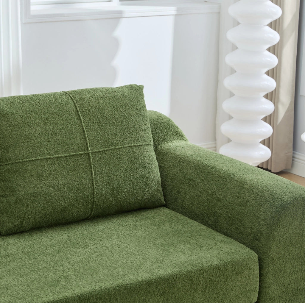 Divano letto da pavimento 2 in 1 in velluto verde